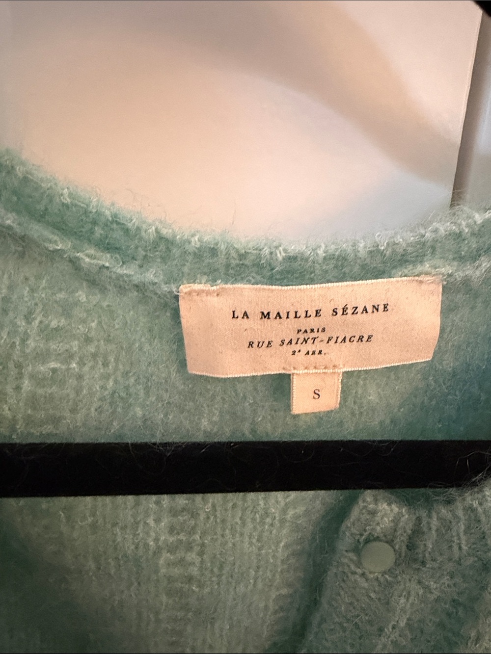 Sezane Amance Cardigan Sea Green Small - Picture 4 of 8